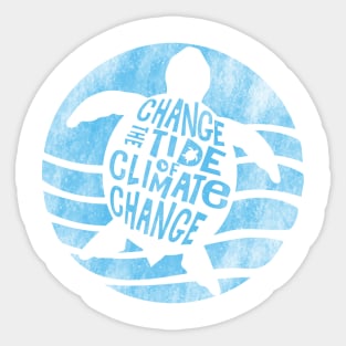 Change the Tide of Climate Change Turtle Sticker